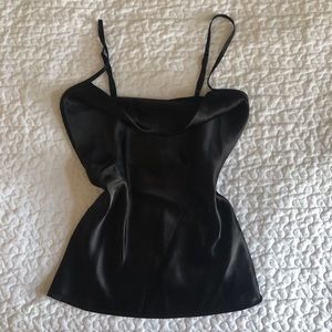 Sold❌ Satin Cowl Neck Cami- Jet Black